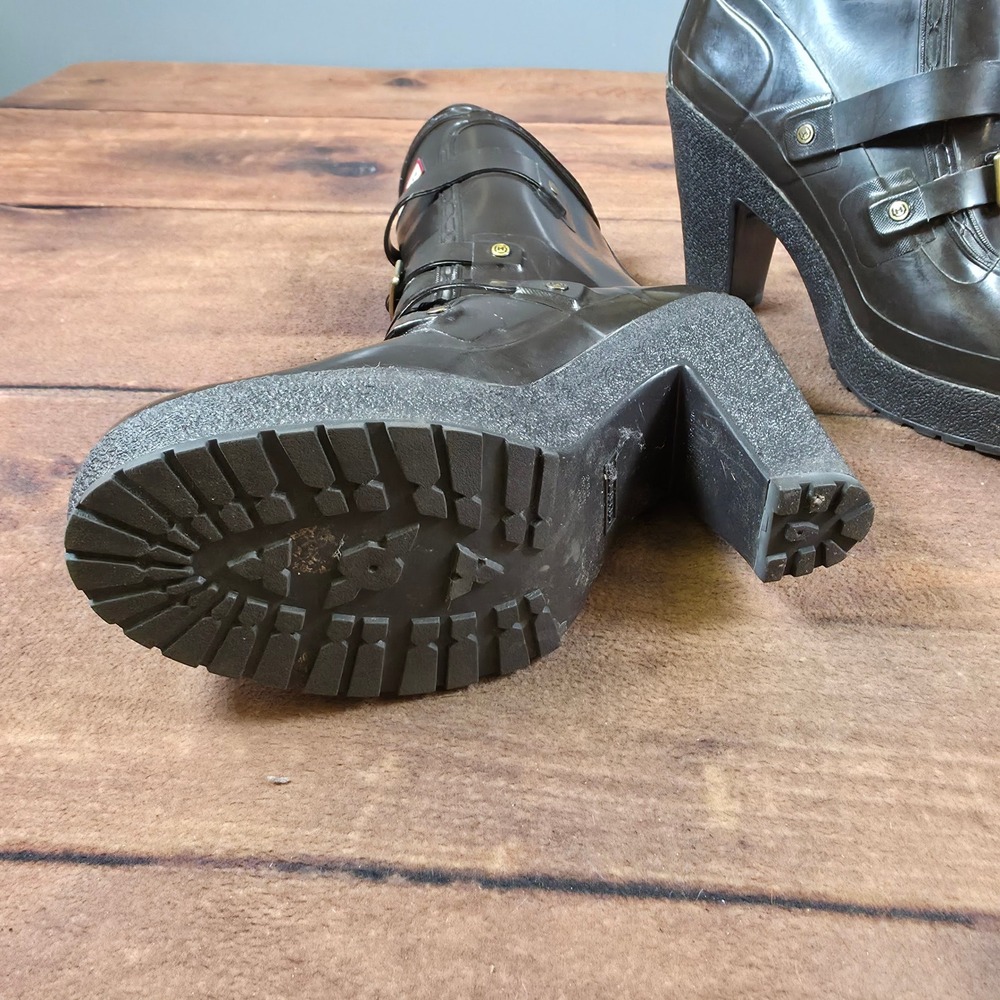 RARE COLLECTOR Hunter Georgie Wellies High Heel Rain Boots SIZE 8 - Picture 7 of 10